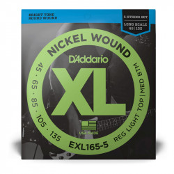 D'addario EXL165-5 Regular Light Top/Medium 45-135