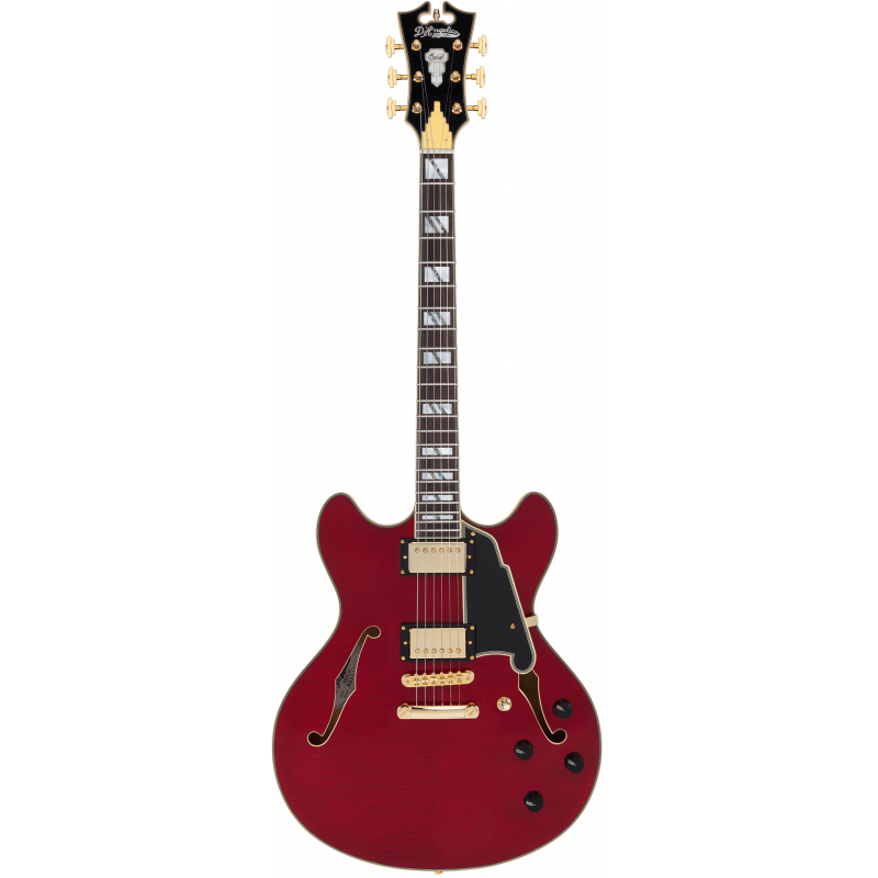 D'angelico Excel DC Trans Cherry Con Stop-Bar Tailpiece