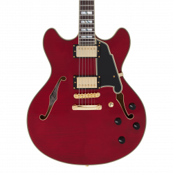 D'angelico Excel DC Trans Cherry Con Stop-Bar Tailpiece