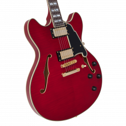 D'angelico Excel DC Trans Cherry Con Stop-Bar Tailpiece