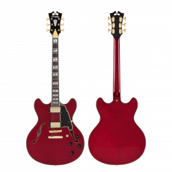 D'angelico Excel DC Trans Cherry Con Stop-Bar Tailpiece