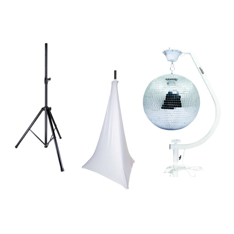 Set Mirror Ball 40cm With Stand And Tripod Cover - White