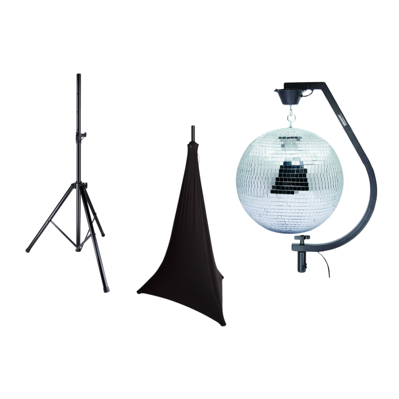 Set Mirror Ball 50cm With Stand And Tripod Cover - Black