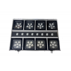 Kyros 8 LED Par 6x18W 6in1 Wifi + Batteria UV In Flight Case Ricaricabile